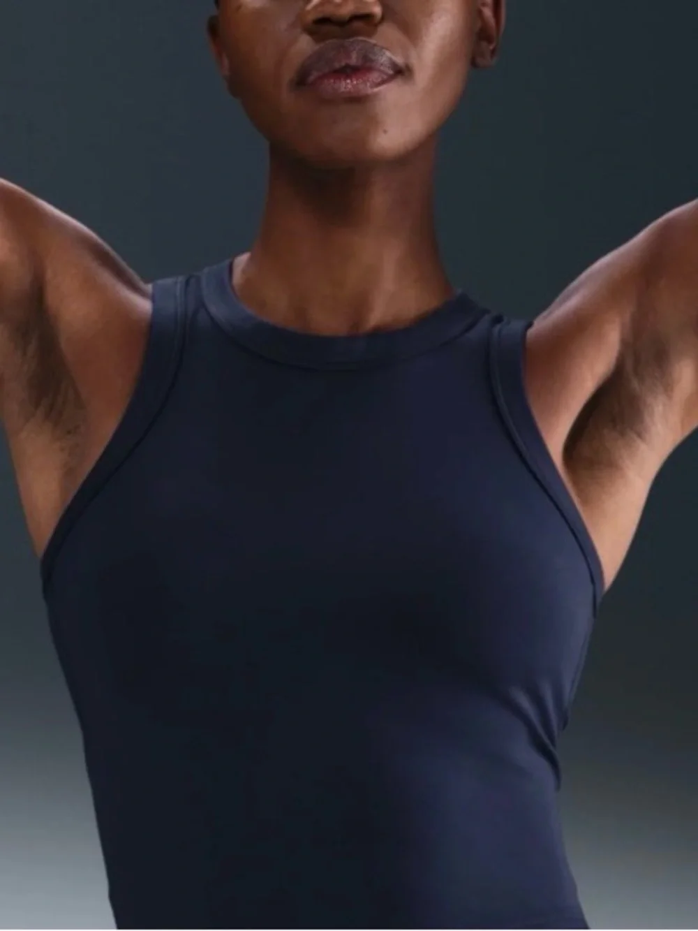 Nike One Women’s Fitted Dri-Fit Cropped Tank Top - Navy - XL